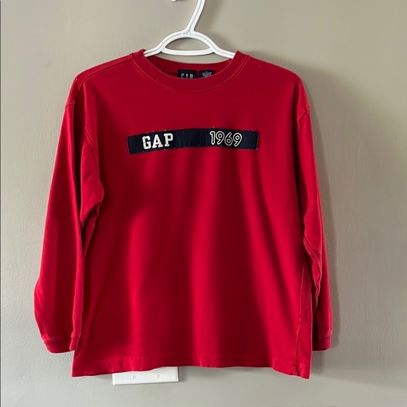 GAP Kids Red Long Sleeve Tee with Logo - Picture 1 of 5